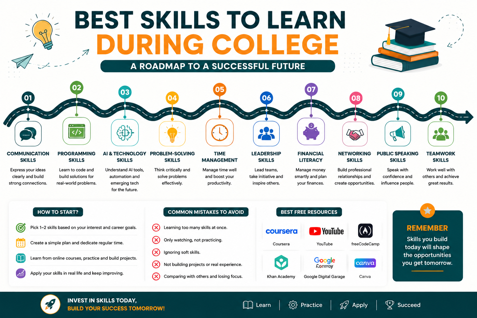 Best Skills to Learn Better Career Opportunities infographics