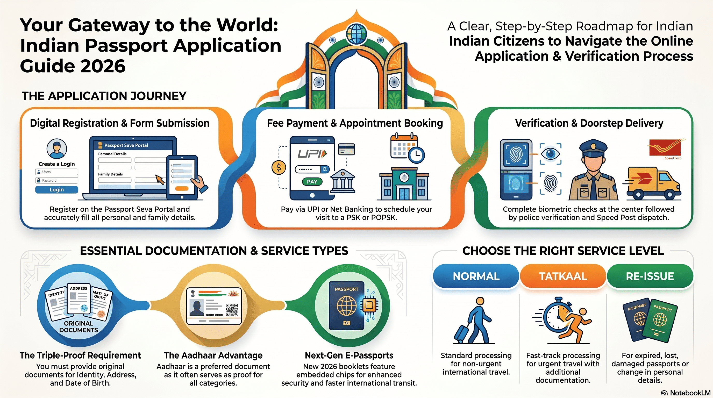 How to Apply for a Passport Online in India 2026 infographics